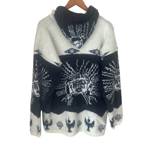 Andes Sun Good Thunderbird Alpaca Knit Hoodie Size XL - Picture 2 of 4
